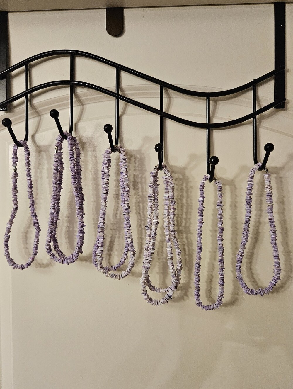 BUNDLE Of 9 Vintage Lavender Purple Natural Chip Shell Choker Necklaces